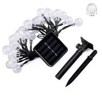 Guirlande lumineuse solaire à 30 led en forme de boule de cristal, luminaire décoratif d'extérieur, éclairage féerique, idéal pour un jardin