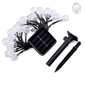 ไฟประดับสวนกลางแจ้ง พลังงานแสงอาทิตย์ 30 หลอด LED ลูกบอลคริสตัล ไฟตกแต่งแบบสาย - Product Image 6