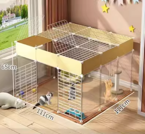 Jaula <span class=keywords><strong>de</strong></span> alambre para animales pequeños, fácil <span class=keywords><strong>de</strong></span> montar, jaula plegable para gatos, casa para conejos con valla <span class=keywords><strong>de</strong></span> PP - Product Image 6