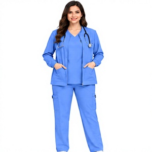 Blouse de laboratoire professionnelle ivoire pour chirurgien, unisexe, respirante, en coton et polyester, uniforme médical à manches longues, vente en gros - Product Image 1
