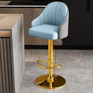 Sgabello da Bar <span class=keywords><strong>in</strong></span> <span class=keywords><strong>Ferro</strong></span> Regolabile Stile Italiano di Lusso Leggero, Base Cromata Girevole, Design Moderno <span class=keywords><strong>e</strong></span> Minimalista per Casa, Cucina <span class=keywords><strong>e</strong></span> Sala da Pranzo - Product Image 3