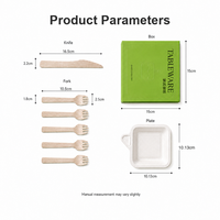 Ensemble de vaisselle biodégradable pour fête d'anniversaire, fournitures pour gâteaux, assiettes, couverts, boîte d'emballage, personnalisation OEM/ODM, vente en gros Sanjaing XFH-mz