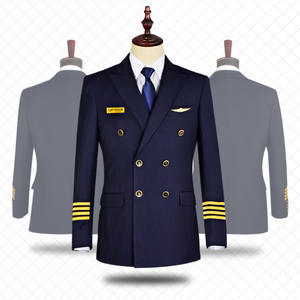 Высококачественная Синяя Униформа капитана авиакомпании, рубашка с пальто, комплект одежды для обучения пилотов - Product Image 2