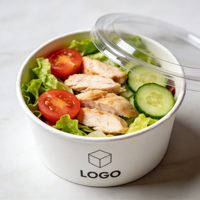 Bols alimentaires en papier kraft compostables, contenants jetables biodégradables à paroi simple pour salades, soupes et plats à emporter