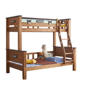 Letto a Castello di Lusso in Legno Massello per Bambini, Design Moderno in Sandalo Rosso, Regolabile ed Ecologico, Confortevole per la Camera da Letto - Product Image 5