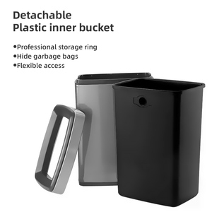 10L家庭用Ss長方形ゴミ箱蓋なしゴミ箱ステンレス鋼ゴミ箱 - Product Image 2