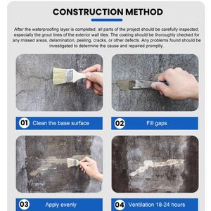 Enduit d'étanchéité transparent pour la réparation et l'arrêt des fuites, revêtement imperméabilisant pour murs, toitures et bâtiments - Product Image 5
