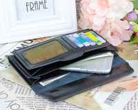 Dompet wanita kapasitas besar, dompet wanita kapasitas besar Ultra tipis mode sederhana multifungsi tas tangan dompet tangan Logo kustom lucu