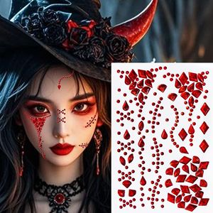 เครื่องประดับตกแต่งใบหน้าคริ<span class=keywords><strong>ส</strong></span>ต์มา<span class=keywords><strong>ส</strong></span> ฮาโลวีน รอยแผลเป็น แต่งหน้า คอ<span class=keywords><strong>ส</strong></span>เพลย์ 3 มิติ ประดับเพชร จิวเวลรี่ติดหน้า <span class=keywords><strong>ส</strong></span>ติ๊กเกอร์ตกแต่งจมูก - Product Image 3