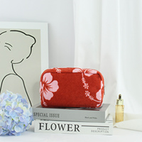 Pochette de voyage zippée en tissu éponge de coton, style hawaïen, pour cosmétiques et articles de toilette de salle de bain