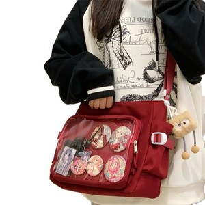 Nuevo bolso bandolera versátil estilo uniforme escolar, minimalista, de gran capacidad, transparente con efecto salpicado, tipo ita bag. - Product Image 5