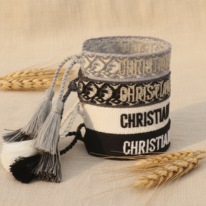 Handmade Custom Logo <strong>Bracelet</strong> Woven Friendship Charms Trendy Embroidery Word Tassel Fashion String <strong>Rope</strong> <strong>Bracelet</strong> Femme - Product Image 1