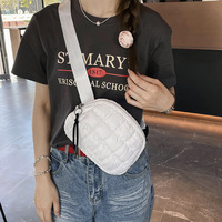 Nouveau sac banane transfrontalier en velours à carreaux, style veste, avec fermeture éclair, forme boîte, mode européenne et américaine