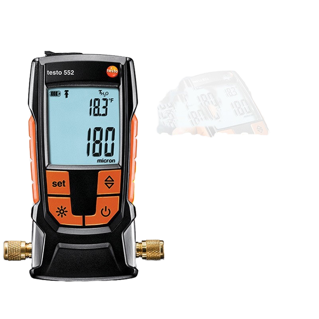 Detu Testo 552 Digital Vacuum & Absolute Pressure Gauge with High Precision Electronic Display ABS Material 0-26.66mbar Range