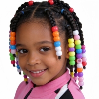 1 Boîte de Perles Colorées pour Tresses, Anneaux Brillants Roses et Bleus pour Dreadlocks, Clips et Manchettes Décoratives pour Cheveux