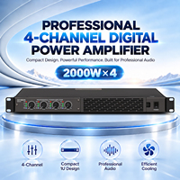 Amplificateur de puissance numérique professionnel DF410 à 4 canaux avec PFC, 2000 W sous 4 ohms, 1000 W sous 8 ohms, 1U compact, amplificateur audio professionnel pour scène et DJ