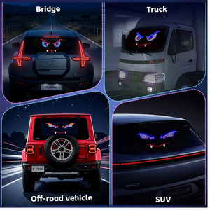 ไฟ <span class=keywords><strong>LED</strong></span> แสดงผลแบบเมทริกซ์ลายตาปีศาจ BRAD 12V USB สำหรับตกแต่งภายในรถยนต์ SUV  กระจกหลัง  สภาพใหม่ สำหรับรถออฟโรด - Product Image 6