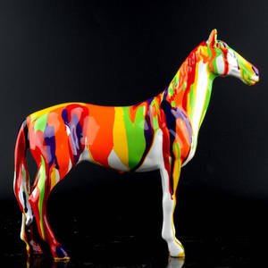 Estatua de caballo pintada de fibra de vidrio grande, modelo <span class=keywords><strong>Animal</strong></span> de resina para decoración de ciudad - Product Image 4