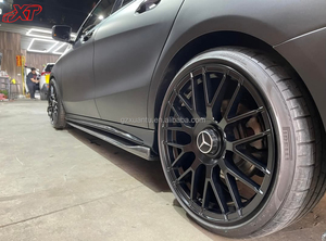 Alerón de labio de extensión de fibra de carbono estilo RZ para <span class=keywords><strong>Mercedes</strong></span> Benz <span class=keywords><strong>CLA</strong></span> clase W117 W176 faldas laterales Bodykit - Product Image 4