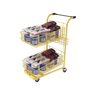 Maßgefertigte Größe und Farbe Supermarkt-Einkaufswagen Einkaufswagen-Display Lebensmittel-Einkaufswagen - Product Image 2