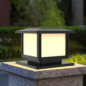 Lampe solaire à <span class=keywords><strong>LED</strong></span> carrée <span class=keywords><strong>pour</strong></span> poteau, en aluminium et acrylique, style nordique, <span class=keywords><strong>pour</strong></span> villa, jardin, <span class=keywords><strong>portail</strong></span>, pilier, paysage, décorative, étanche - Product Image 3