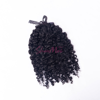 Rambut Manusia Asli 100% Berkualitas Tinggi, Model Crochet Kinky Curly dengan Ujung Bulu untuk Ekstensi Rambut, Laris Manis