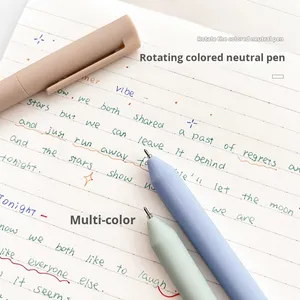 Set di penne in Gel multicolore per studenti della scuola retrò Morandi 0.5mm di plastica con Logo personalizzabile cancelleria blu rosso giallo bianco - Product Image 3