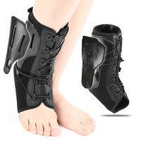 Attelle de cheville à lacets avec éclisses latérales rigides, support de compression SEBS pour l'avant-pied, respirante et ajustable