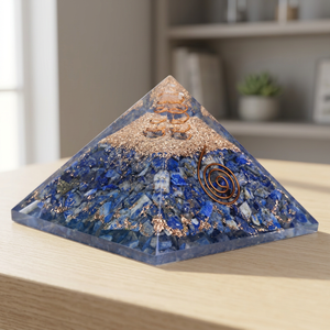 Handmade Agate Lapis Orgone Pyramid Reiki Chakra Healing Crystal Positive Energy Generator Love Meditation Vast Feng Shui Pyrami - Product Image 1