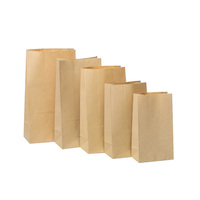 Sac d'emballage alimentaire jetable en papier kraft brun résistant à l'huile, personnalisable, avec fond plat pour la cuisson du pain et le stockage au réfrigérateur