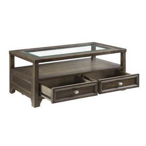 Mesa Consola Moderna con Acabado Marrón, Cajones, Estante, Superficie con Incrustaciones de Mármol, Altura Ajustable, Fácil de Limpiar, Mueble para Comedor/Sala de Estar - Product Image 3