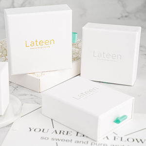 Lateen Customized Jewelry Set Storage Necklace Earrings Jewelry Packaging Paper Bag <strong>Ring</strong> <strong>Box</strong> Sliding Drawer <strong>Box</strong> - Product Image 3