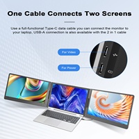 Moniteur portable 14 pouces FHD IPS triple moniteur ordinateur portable avec ordinateur portable double écran Type-C