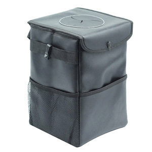 Poubelle de siège de voiture portable universelle pliable étanche en cuir PU <span class=keywords><strong>Oxford</strong></span> noir facile à installer - Product Image 2