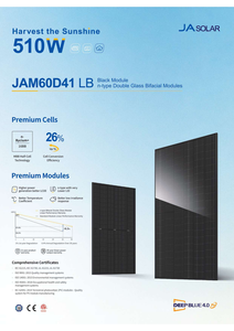 Modules solaires JA Solar de niveau 1, bifaciaux, type N, 485W 490W 495W 500W 505W 510W, panneaux solaires entièrement noirs, livraison depuis un entrepôt européen - Product Image 3
