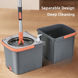 Serpillère Magique à Essorage Facile avec Tête Rotative à 360 Degrés et <span class=keywords><strong>Seau</strong></span> Autonettoyant avec Essoreuse – Ensemble Complet – Expédition Rapide - Product Image 4