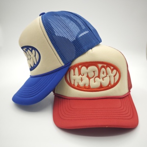 Casquette de camionneur unisexe à 5 panneaux en mousse et maille brodée avec motif de lettres imprimées en relief, style sportif pour adultes, utilisation en extérieur - Product Image 6