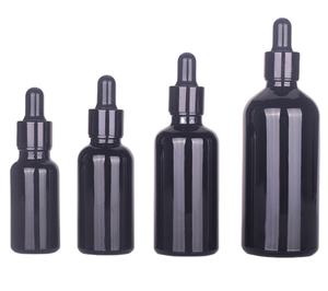 5ml 10ml 30ml 50ml 100ml cosmetici vetro nero contagocce flacone per olio essenziale - Product Image 1
