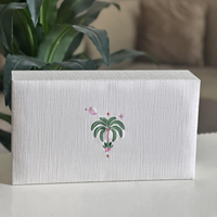 Boîtes en papier de luxe pour tasses à thé, présentoirs pour mugs, organisateurs, motif palmier, personnalisés, brodés, pour le Ramadan et l'Aïd, coffrets cadeaux pour mugs à café et services à thé
