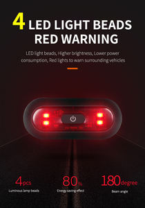 <span class=keywords><strong>Casco</strong></span> señal de seguridad nocturna LED cargador USB luz bicicleta luces LED para cascos de motocicleta - Product Image 5