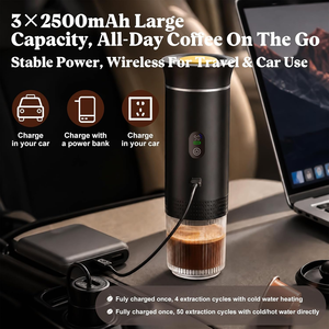 Multi Capsule Compatible Portable Espresso <b>Coffee</b> <b>Machine</b> 7500mAh USB Charging 20Bar Mini <b>Coffee</b> Maker Camping Office Car - Product Image 2
