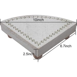 PARISLOFT Wood <b>Corner</b> <b>Shelf</b>, <b>Rustic</b> Display Riser, Sector Counter Decor, Wood Pedestal Stand for Kitchen, Bathroom, Living Room - Product Image 4