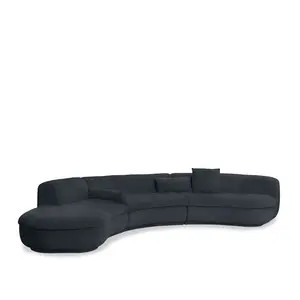 Bộ Sofa Sang Trọng Kiểu Ý Mới Đồ Nội Thất Phòng Khách Bộ Sofa Thiết Kế Mới Nhất Bằng Vải Chenille Xẻ Lưng