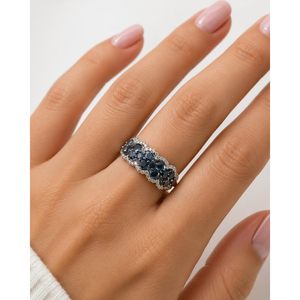 Anillo de Diamantes para Enamorados Jewelspaark, 2.57 Cttw, Corte Brillante Redondo, Chapado en Rodio, Plata de Ley 925, Anillo de Compromiso para Mujer - Product Image 2