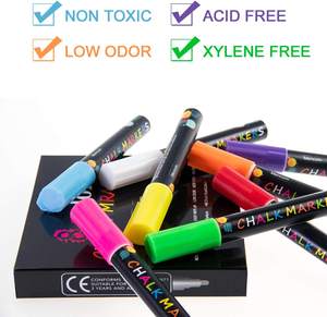 Marqueur pour vitrine durable, 12 couleurs, marqueur à la craie liquide, effaçable facilement avec un effaceur humide, marqueurs à la craie - Product Image 6