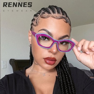 2025 unisexe oeil de <span class=keywords><strong>chat</strong></span> lunettes plates nouvelle couleur Collision Anti lumière bleue lunettes de protection pour bureau ordinateur téléphone portable PC cadre - Product Image 1