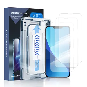 适用于iphone 14钢化玻璃屏幕保护器的防尘钢化玻璃屏幕保护器3包，适用于iphone钢化玻璃膜