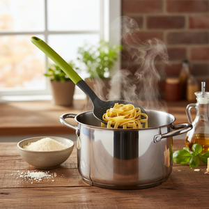 Utensili per Pasta: Scolapasta/Schiumarola in Nylon Plastico Antiaderente, Lavabile in Lavastoviglie, Riciclato, per Drenaggio e Servizio, Stile Oliva, Spessore Elevato - Product Image 3