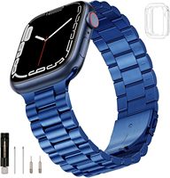 Bracelets de montre en acier épais à trois maillons, vente en gros d'usine, bracelets de sport et d'affaires en métal
