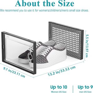 Boîte à chaussures pliable à double cadre en polypropylène (PP) transparent, gain de place, empilable, organisateur de rangement moderne pour dortoir - Product Image 2